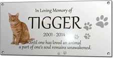 Pet Dog Cat Memorial Metal Silver Plaque Rabbit Hamster Custom Personalised