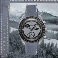 MISSION TO MOON - Rubber Grey Watch Strap For OMEGA x SWATCH MOONSWATCH