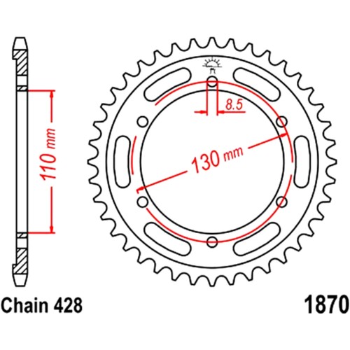 Motorcycle sprocket 44z 428 - sprocket,