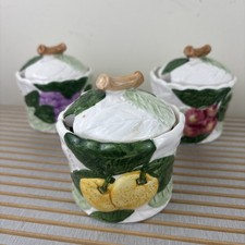 Vintage preserve jars - 3x, grape