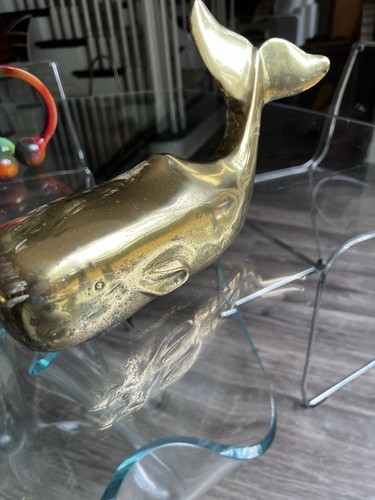 Large vintage brass - brass, whale