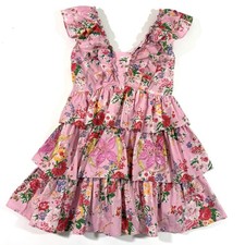 Laura Ashley Brianna Cannon Pink Floral Ruffle Dress Kentucky Oaks Size Small 