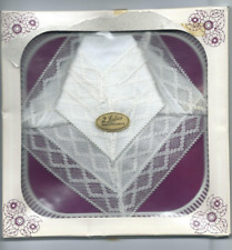 Hankies Handkerchiefs, 2 Ladies  White Vintage Lace Edged  Wedding gift occation