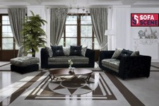 Crushed velvet sofas black - velvet,