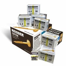 Reisser R2CUTTERTRADE 1600 Cutter Trade Pack Wood Screws 8 Sizes, + 20 x PZ Bits
