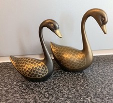 Vintage Brass Swans ornaments
