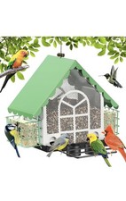 DoubleCare Bird Feeders for Outdoor, Large Capacity Bird Feeder with Double Suet