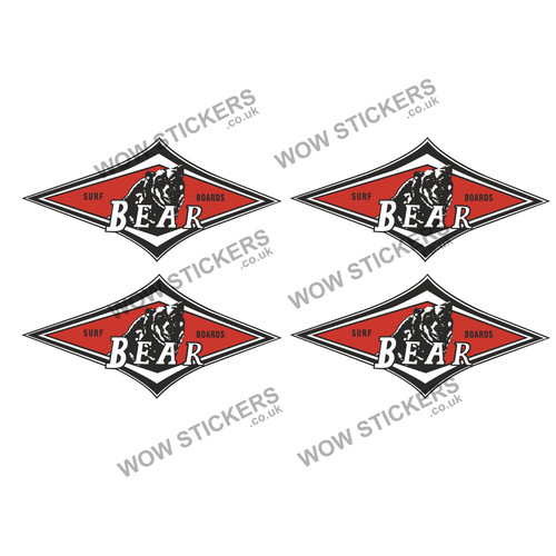 Bear surf boards stickers car - surf,
