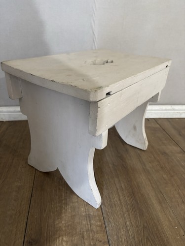 Vintage white milking stool - vintage,
