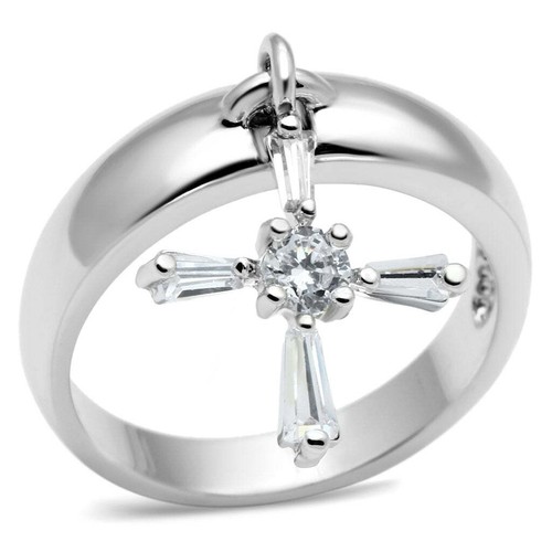 Ladies cross ring silver - ring,