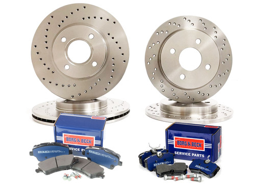 Drilled front rear brake discs - drilled,