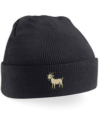 Adults & Kids Goat Beanie - Unisex Embroidered Farm Animal Knit Hat