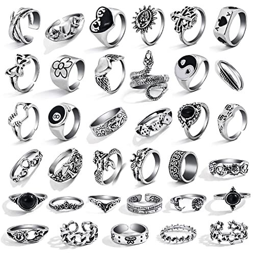 Vintage silver knuckle rings - silver,