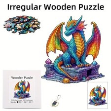 Dragon Wooden Jigsaw Puzzle Irregular Pieces 30.5x30.5cm - Approx 200 pieces