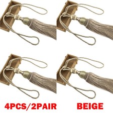4Pc/2pair Large Beige Curtain