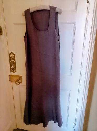 Oska maxi brown linen - , dress