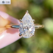 IGI 2.00Ct Pear Cut EVS1 Lab