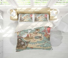Pirate vintage map quilt - vintage,
