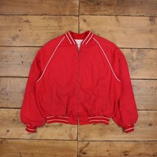 Vintage King Louie Bomber Jacket XL 80s Raglan USA Made Red
