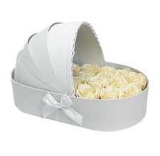 Moses basket  Box Gift For Cupcakes / Roses / Baby Stuff Gift Baby Gift WHITE !!