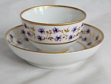 ELEGANT SMALL FLIGHT WORCESTER  TEA CUP BOWL AND SAUCER, CIRCA 1790 (A)