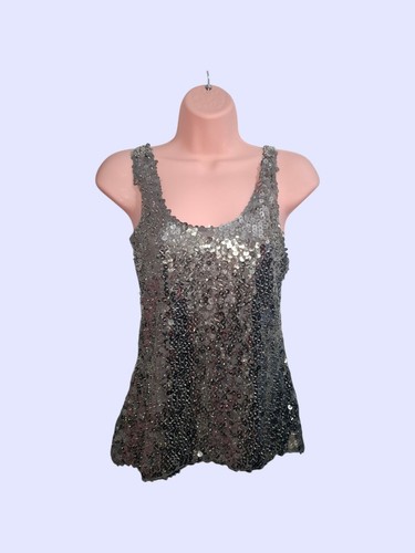 Zara silver sequin tank cami