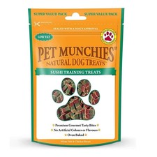 Pet Munchies Sushi Dog Training Treats, Oven Baked Tasty Bites with Natural Real