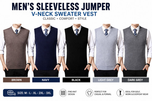 Men sleeveless jumper - jumper, neck