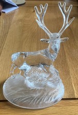 Crystal Clear Glass Statue of a Stag