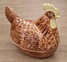 Vintage Price Kensington Ceramic Brown Hen Chicken Nest Egg Holder Kitchen Bread