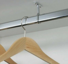 Rothley Wardrobe Hanging Rail Oval 30x15 Tube Bar Clothes Storage Chrome+ Screws