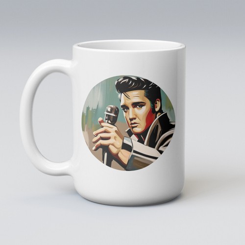 Elvis presley mug psychobilly - elvis,