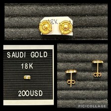 18K Saudi gold circle Flower