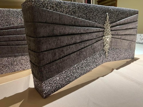 Shaped grey glitter padded - grey,
