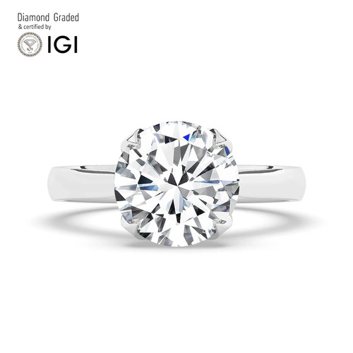 Round diamond engagement ring - engagement,