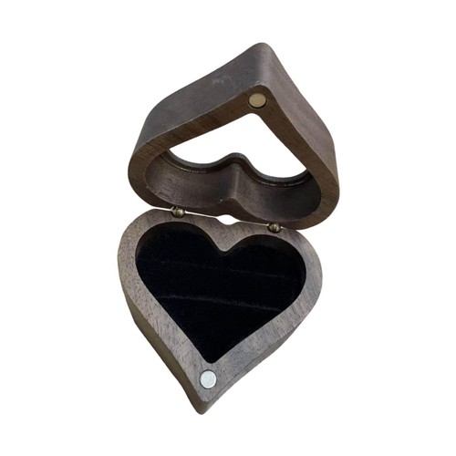 Wooden ring box - ring, heart