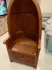 Pine hooded monk chair - pine,