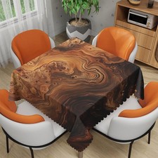 Brown Wood Grain Tablecloth