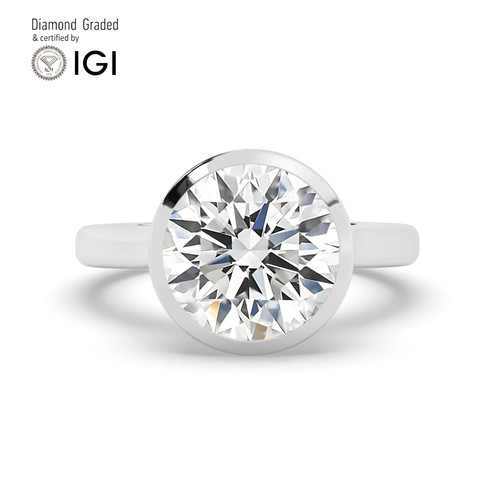 Round diamond engagement - round,