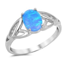 Solitaire Solid Blue Opal Oval