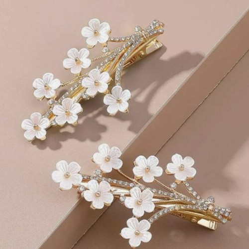 2pcs flower decor hair clips - hair,