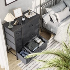 Fabric Chest of Drawers 7-Drawer Storage Dresser Bedroom Organizer Unit Grey