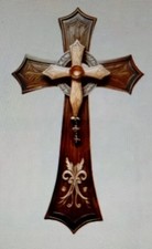 WOODEN Wall CRUCIFIX CROSS 2D (Flat-thin) handmade Gift 17x30x0.3cm layered look