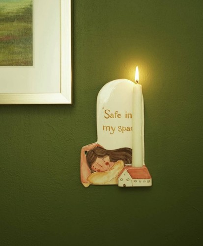 Handmade wall candle holder - candle,