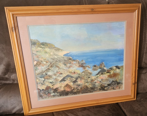 Oil painting coastal scene - oil, scene"
