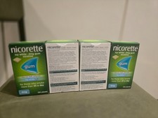 Nicorette 4mg Icy White Gum 105 Pieces x 4 Nicotine Replacement for Smoking sale