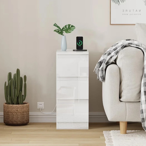 Narrow white high gloss - narrow,