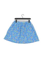 Cath Kidston Women's Mini Skirt UK 12 Blue Graphic 100% Cotton Short Mini