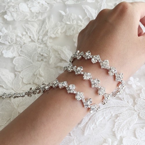 Rhinestone diamante wavy - rhinestone, chain