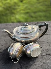 Cooper Bros Antique Art Deco EPNS Teapot Milk Jug Sugar Bowl Attractive